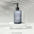 thumbnail image 5 of Glass Soap Dispenser Honeycomb Design, 16 Ounce Kitchen Soap Dispenser for Bathroom, Hand Soap, Dish Soap (Grayish Blue), 5 of 9