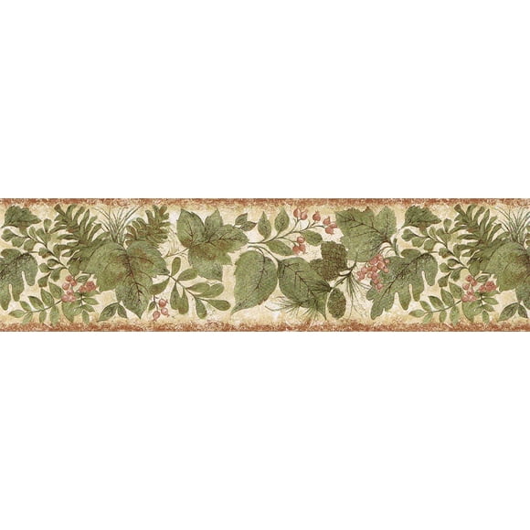 Bordure de Papier Peint à Feuilles SD25022B
