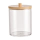 thumbnail image 4 of Caja de almacenamiento de acrílico transparente con tapa de bambú y palillos de algodón, redonda, apilable, para tazas, caja de almacenamiento de acrílico transparente con tapa de madera, redonda,, 4 of 6