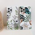 thumbnail image 2 of HAHDAXIA Compatible with iPhone 12 Pro Max Square Edge Floral Case, Slim Matte Pretty Flowers Soft TPU Silicone Protective Sturdy and Durable Cases Cover for iPhone 12 Promax(Green Purple), 2 of 6