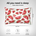 thumbnail image 4 of KLL Hand Drawn Watermelon Pattern Silk Pillowcase for Hair and Skin Standard Size 20"X 30" Soft Breathable Pillow Covers for Sleeping, 4 of 6