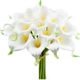 thumbnail image 2 of HCBY Artificial Calla Lily Single Stem 13.8 Inch - Faux White Flower for Wedding Bouquet Home Decor, 2 of 6
