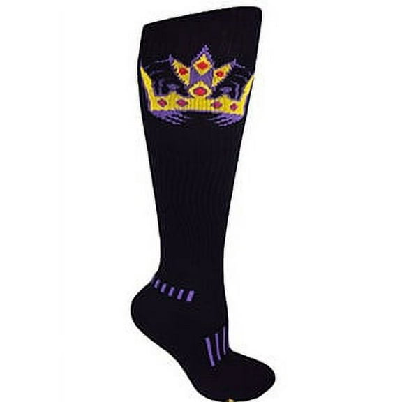 MOXY Socks Knee-High Black with Purple KING CROWN Fitness Deadlift Socks