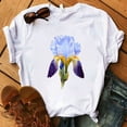 thumbnail image 5 of LEBONYARD Plus Size Tops for Women,Women's Fashion Flowers Print Harajuku Female Round Neck Loose T-shirt White XL, 5 of 9