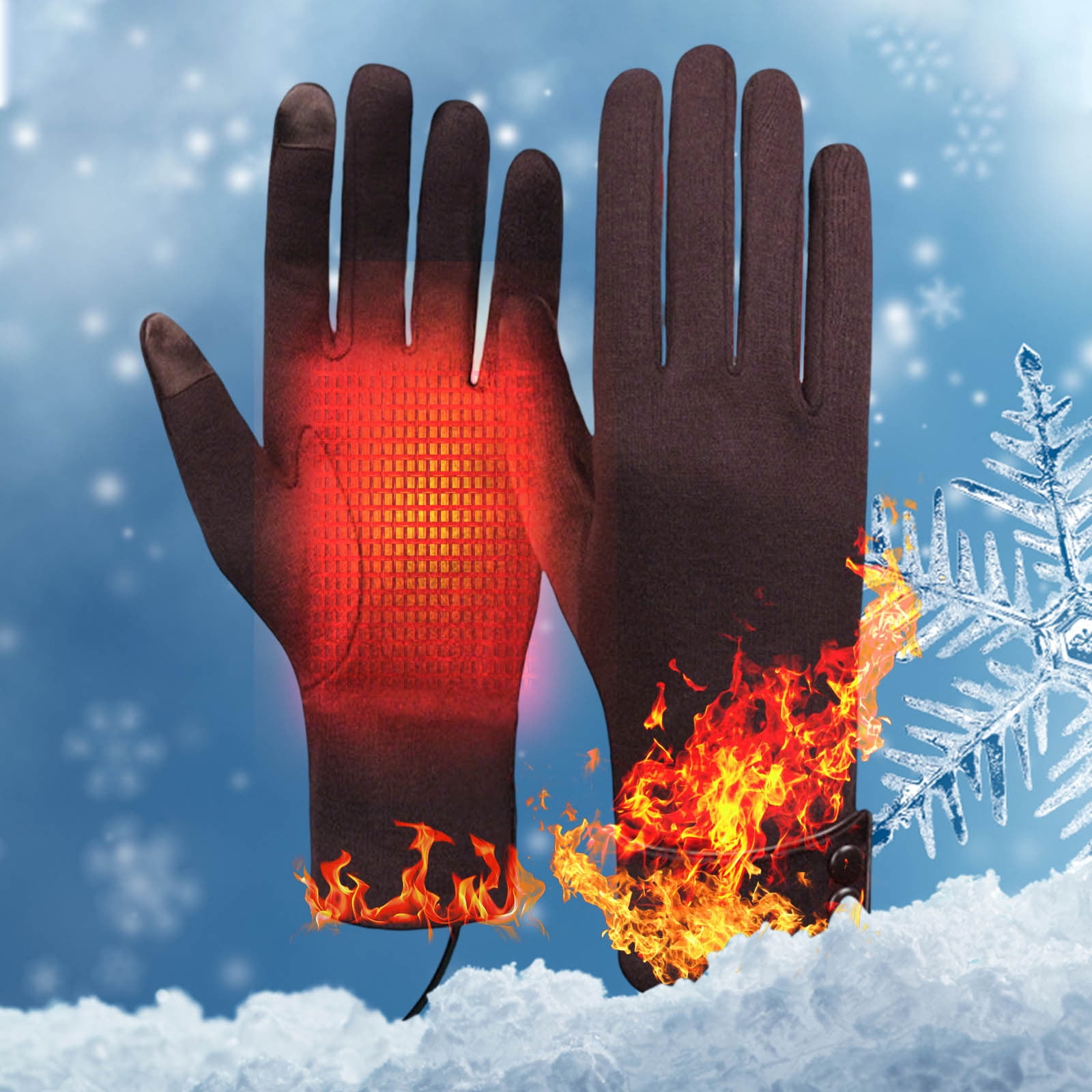 Lunxisen 1 Pcs Portable Heated Gloves Fingerless Rechargeable Hand Warmer for Cold Weather Indoor Outdoor Winter Activities Arthritis Pain Relief
