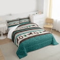 thumbnail image 4 of Homewish Southwestern Retro Horseshoe Bedding Comforter Set,Rustic Farmhouse Cabin Twin Comforter Sets,Vintage Cyan Texas Star Bedding Set For Adult,Ultra Soft Home Decor,2pcs, 4 of 9
