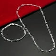 thumbnail image 6 of QQTDFG 925 Sterling Silver 4mm Chain Set Bracelet & Necklace Jewelry For Men And Women-40CM & 20CM, 6 of 8
