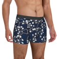 thumbnail image 5 of Men's Boxer Briefs, Blossoms on Navy Background Soft Comfy Mens Underwear Boxer Briefs Breathable With Widen Waist, 5 of 7