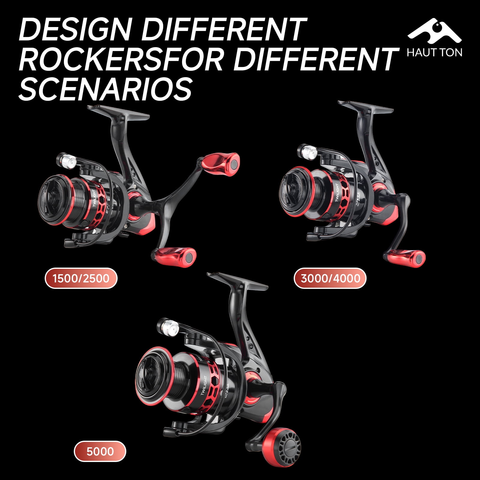 Red Spinning Fishing Reel Ultralight 10KG Max Drag 5.2:1 Gear Ratio Metal Spool&Rocker Arm For FreshwaterTG Fishing