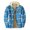 Blue, variant on XMMSWDLA 2022 Men Tops Thick Quilted Plaid Printed Jacket Hooded Warm Cotton-padded Jacket