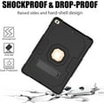 thumbnail image 4 of iPad 10.2 Case 7th Generation, Allytech Hybrid Dual Layers Heavy Duty Shockproof Defender Build Kickstand Drop Protection Case Cover for Apple iPad 7th Gen 2019, Black, 4 of 7