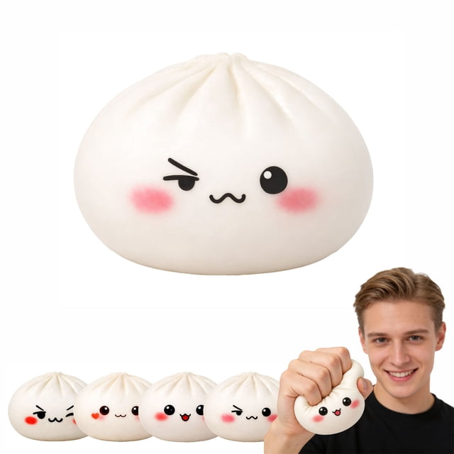 Juguete grande de pan antiestrés para adultos y – Extra Large Soft Soft Xiaolongbao Dumpling Fidget, juguete sensorial de alivio para estrés, concentración y decoración de escritorio