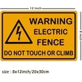 thumbnail image 2 of Warning Electric Fence Do Not Touch Or Climb Sign Outdoor Aluminum Signs - Safety Signs - High Voltage Warning Signs 8 X 12 Inch, 2 of 4