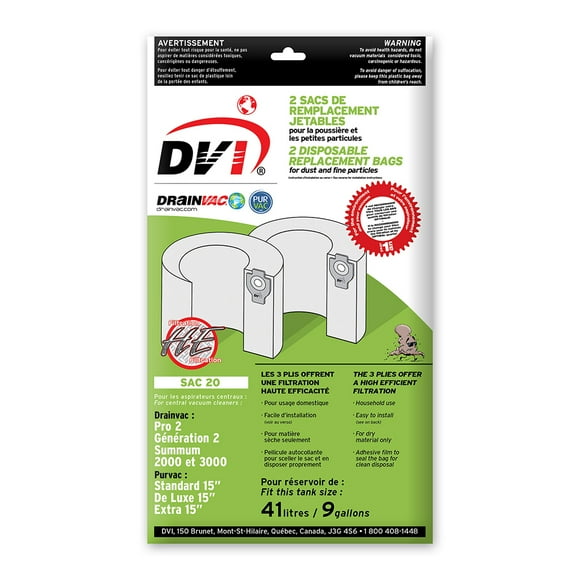 DrainVac SAC-20 Cloth Bags