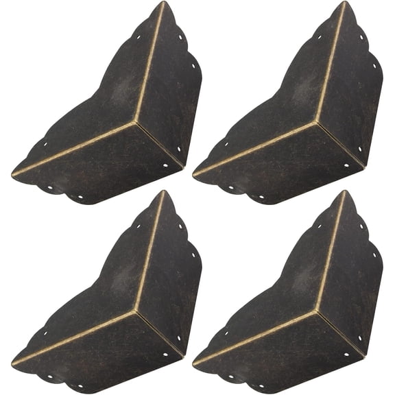 Metal Furniture Corner Protectors, Antique Bronze Safety Corner Covers, Edge Corner Guard for Box Table Cabinet