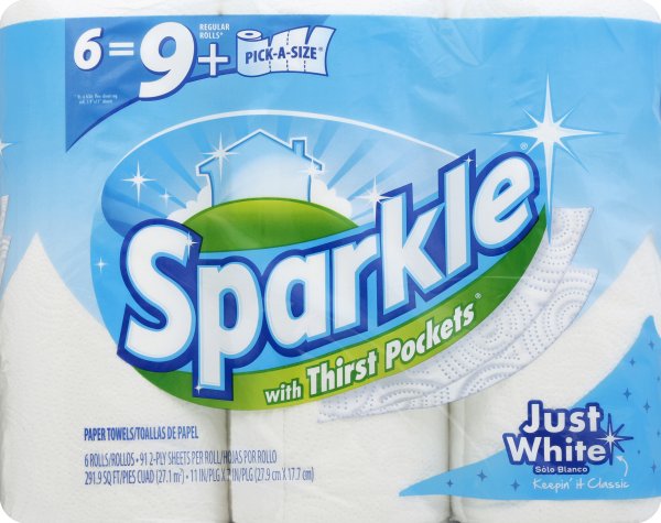 Sparkle Paper Towels, Pick-A-Size, 6 Big Rolls - image 2 of 2
