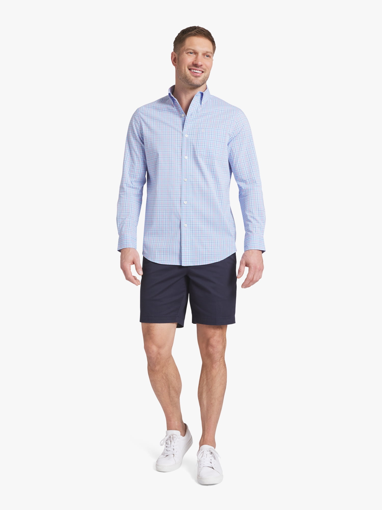 Chaps Men's & Big Men's Long Sleeve Easy Care Stretch Poplin Shirt, Sizes S-3XL
