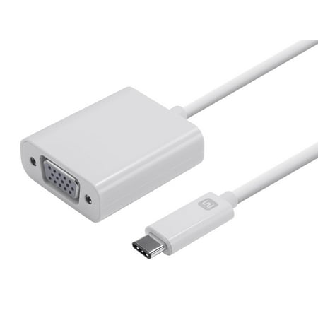 Monoprice USB-C to VGA Adapter - White, Supports Up To 10Gbps Data Rate & USB 3.1 SuperSpeed - Select