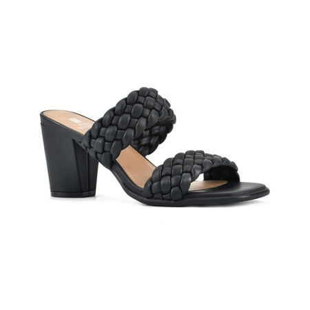

White Mountain Womens By Far Faux Leather Woven Heels