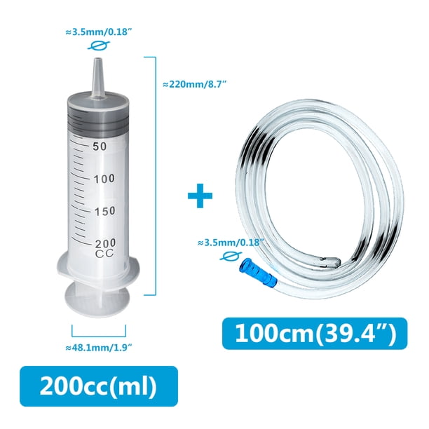 Jeringa reutilizable de gran capacidad, bomba de medición con manguera de 50cm y 100cm, inyector de succión lavable de tinta para aceite y agua fluida, 550-100 ml