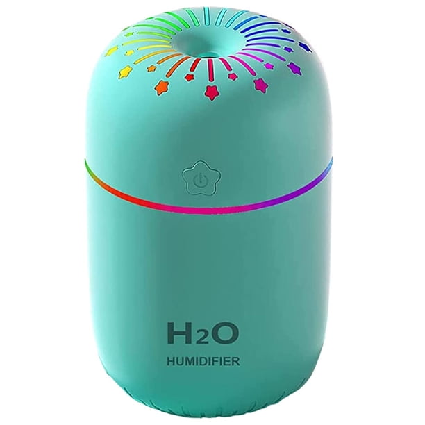 Mini humidificador personal portátil USB, humidificador de niebla fría con luz nocturna colorida