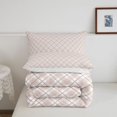 thumbnail image 5 of Manfei Modern Checkered Full Size Comforter Sets,Geometric Plaid Bedding Comforter Set,Pink,Reversible,3-Piece,1 Comforter and 2 Pillowcases,3-Piece,1 Comforter and 2 Pillowcases, 5 of 7