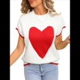 thumbnail image 1 of Suéter Corto de Corta para Mujer, Cuello Alto, Corazón, Suelto, de Punto, para San Valentín. M, 1 of 10