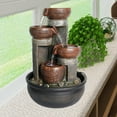 thumbnail image 3 of 15.7" H 4-Tier Indoor Tabletop Waterfall Fountain with LED Lights Desktop Fountains Calming Sound for Home Office Decor (15.7ihch), 3 of 7