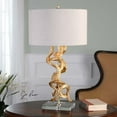 thumbnail image 2 of Uttermost Twisted Vines Modern Crystal and Metal Table Lamp in Gold/Oatmeal, 2 of 2