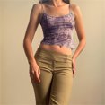 thumbnail image 3 of Gibobby Cingard Hombro Delgado Corto Ombligo Hot Girl Chaleco pequeño Moda Mujer Sexy Color sólido Cuello colgante Sin espalda Wrap Bra Top(Morado,M), 3 of 5