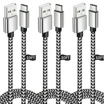 3 Pack USB C Cable 10ft, Universal USB A to Type C Charger Cable Fast Charging Cord for Samsung Galaxy S24 S23 S22, Note 20 10 9 8, Moto G7 G8 Type C Cable