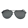 thumbnail image 3 of John Varvatos Mens Matte Black Metal Aviator Sunglass V546, Silver Mirror Lens, 3 of 5