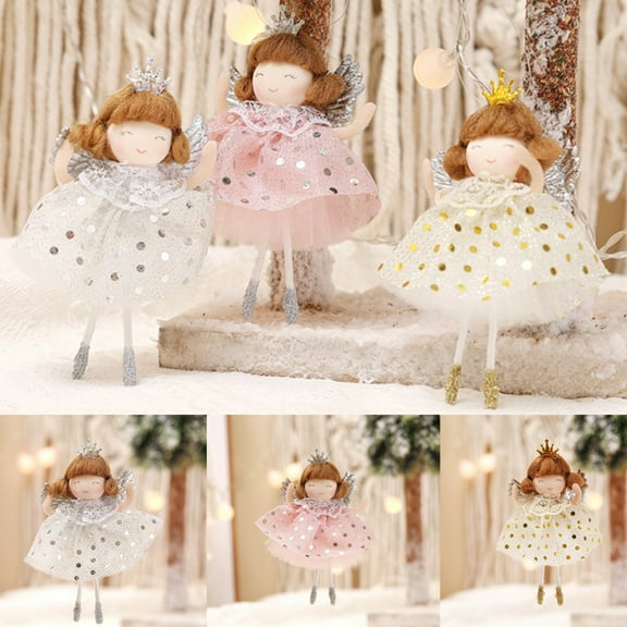 Cheers.US 3 Pcs/Set Chritmas Ornament Indoor Tree Decoration,Holiday Birthday Gift Angel Doll Pendant,Tree Hanging Ornaments Christmas Crafts Elves Decorations 