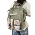 thumbnail image 3 of Mostdary Top Handle Bookbag Backpack School Bag Daypack Laptop Knapsack Travel Computer Rucksack Green Backpack+3 Badges, 3 of 4