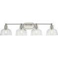 thumbnail image 6 of Singleton Collection Four-Light 36" Brushed Nickel Farmhouse Vanity Light with Clear Glass Shades, 6 of 8