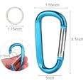 thumbnail image 2 of MEC 6PCS Black Carabiner Caribeaner Clip,3" Large Aluminum D Ring Shape Carabeaner with 6PCS Keyring Keychain Hook…, 2 of 13