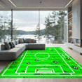 thumbnail image 2 of ODIKA 8'x10' Ultra-Soft Area Rug, Soccer Repeating Field Lines Aglity Theme Decorations Motif Bold None Washable, Bare feet friendly, Silk-Touch for Bedroom, Under Sectional, 2 of 7