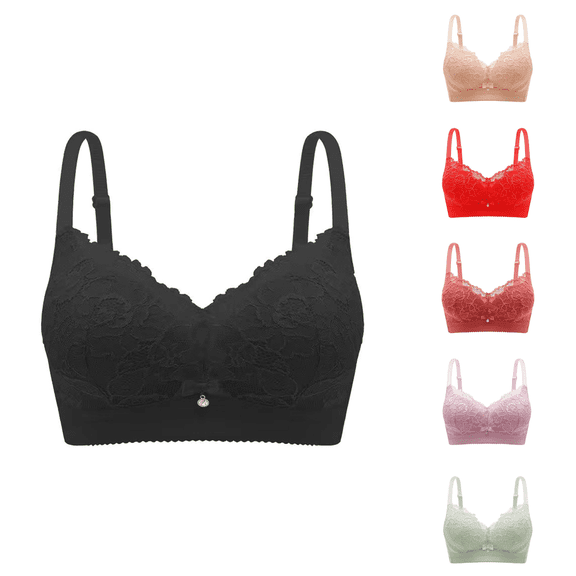 Ahuyic Womens Bra,Summer Plus Size Bra,Womens Fashion Plus Size Comfortable Push Up Hollow Out Bra Underwear,Pink,XL