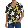 thumbnail image 3 of Wukai Lilies Flowers Men's Casual Short-Sleeve Button Down Shirt - Lightweight Summer Dress Shirt for Daily Wear-4X-Large, 3 of 7