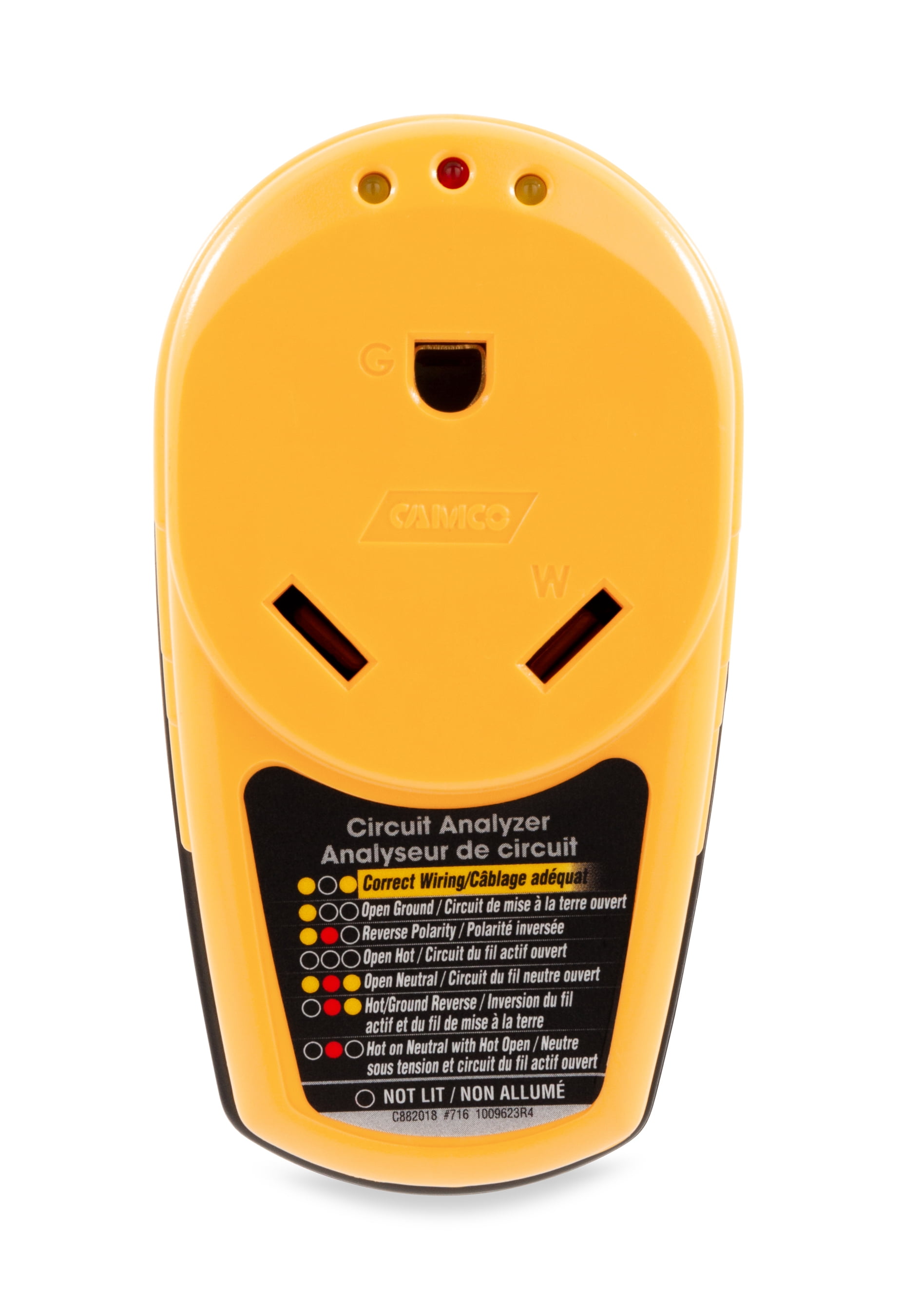 Camco PowerGrip Camper/RV 30-Amp Circuit Analyzer Adapter | Features Integrated Surge Protection Up to 1,050 Joules (55310)