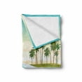 thumbnail image 2 of Tropical Soft Flannel Fleece Blanket, Coconut Tree Island Above Majestic Wave in the Ocean Holiday Landscape, Cozy Plush for Indoor and Outdoor Use, 50" x 70", Petrol Blue Mint Green, by Ambesonne, 2 of 6