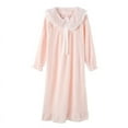 thumbnail image 5 of GZhLonKiMa Winter Women Flannel Nightdress Thicken Warm Sleepwear Ladies Coral Fleece Nightgowns Female Sleepshirts Casual Home Clothes, 5 of 6