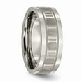 thumbnail image 4 of Solid Titanium Roman Numerals Number 8mm Men's Flat Wedding Brushed Matte Finish Band Ring Size 13, 4 of 7