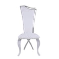 thumbnail image 3 of Milan Nikki 21.1" Tall-Back Steel and Faux Leather Side Chair in White, 3 of 6