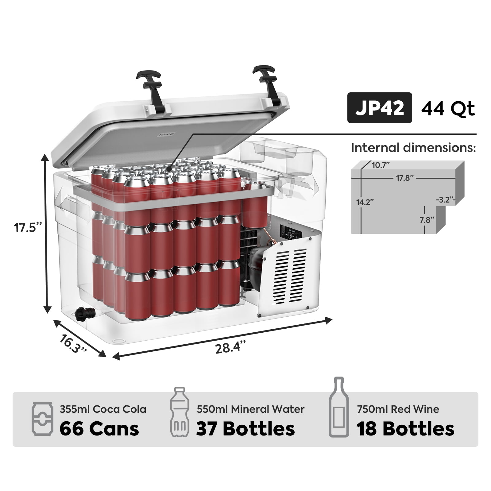 Buy ICECO JP42 Pro 42 Liter 3 in 1 Portable Refrigerator, 12 Volt