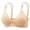 Beige, variant on Gymayou Women Thin Cup Wireless Comfort Bra No Underwire Vertical Ribbed Support Bra Back Closure Full Coverage Everyday Bra Beige L
