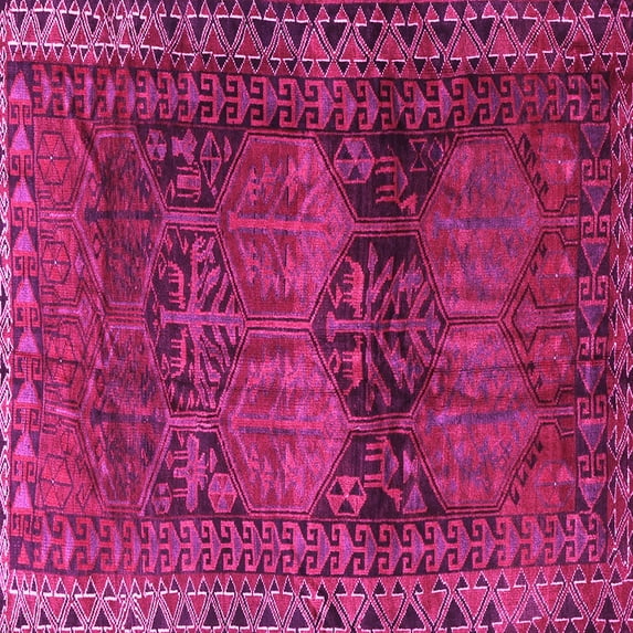 Ahgly Company Indoor Square Persian Pink Traditional Area Rugs, 8' Square