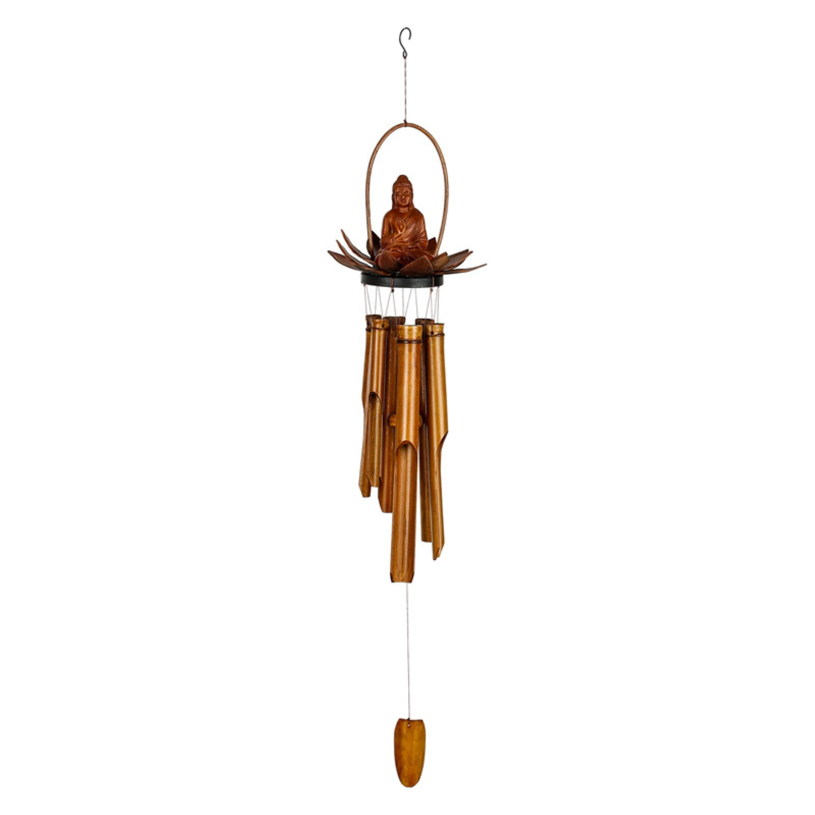 Woodstock Chimes 35 in. Lotus Buddha Bamboo Wind Chime