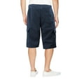 thumbnail image 2 of Men's Adjustable Drawstring Casual Cotton Blend Multi Pocket Soft Cargo Shorts (Navy, 3XL), 2 of 3