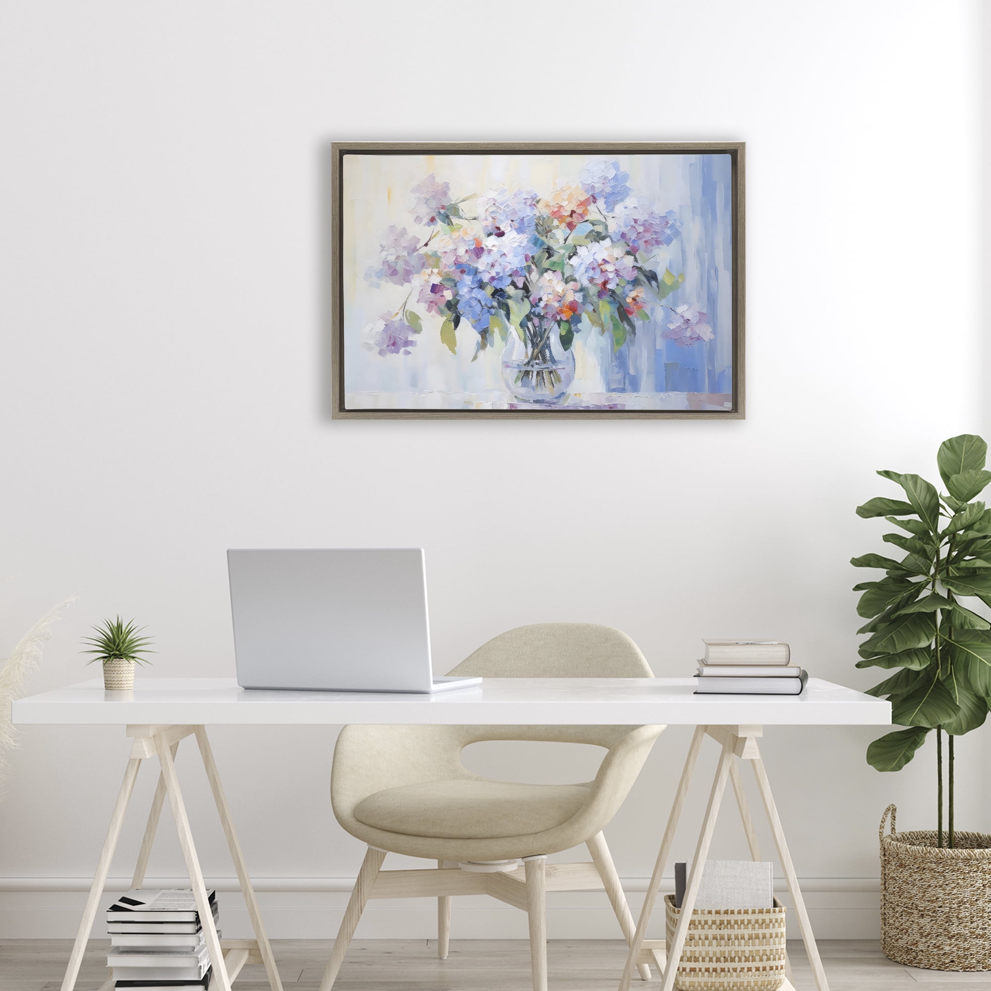 Stupell Industries In Full Bloom Bouquet Brown Framed Floater Canvas Wall Art, design by Creative Studio